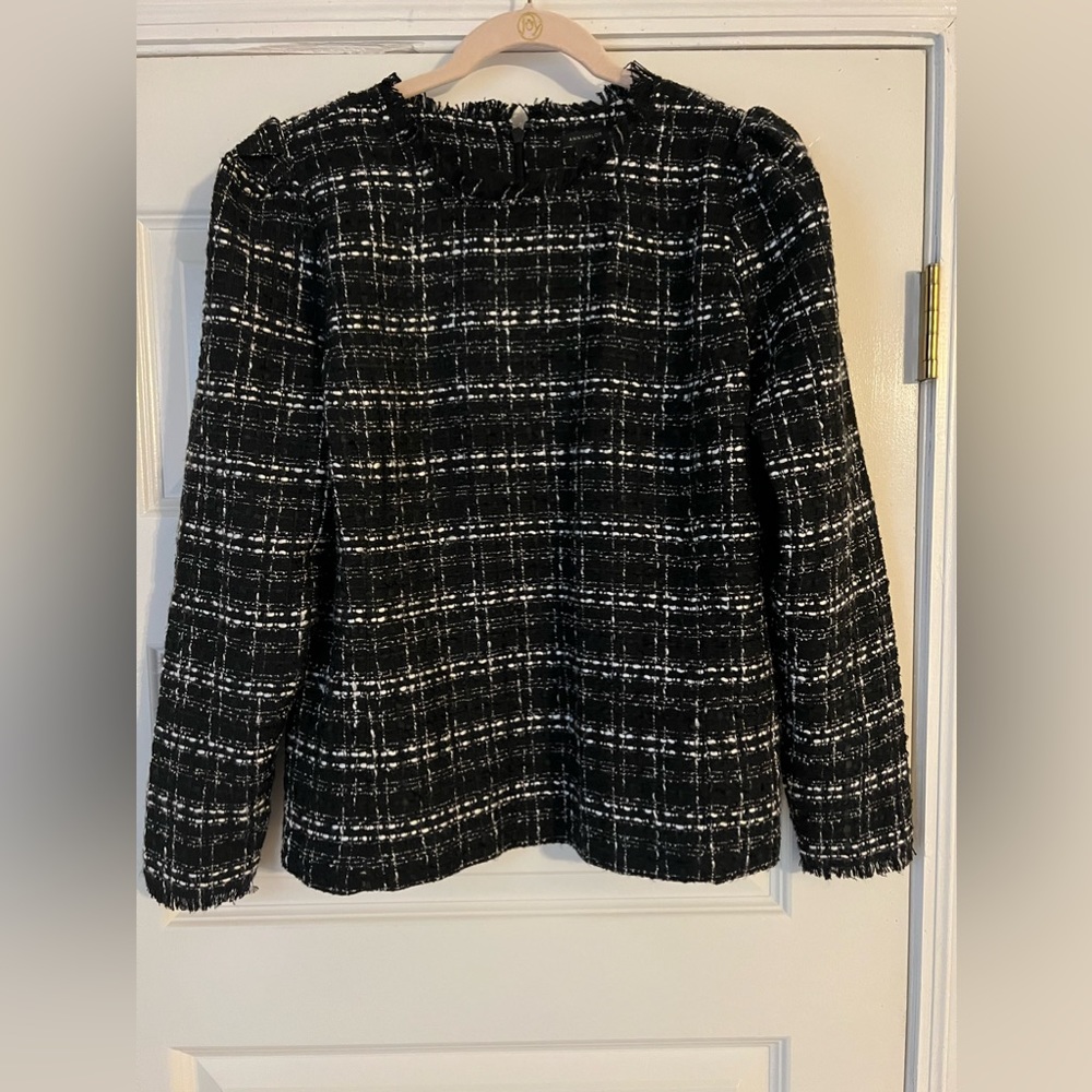 Ann Taylor tweed blouse, size Large.